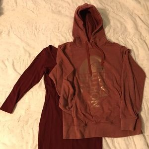 OOD!Slim Fit Long Sleeve Dress & North Face Hoodie